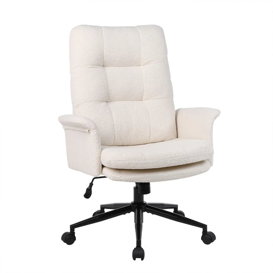 【Deal】Ermnois Ergonomic Upholstered Home Office Chair, Modern High Back Computer Desk Chair with Wheels, Ergonomic, Adjustable Height