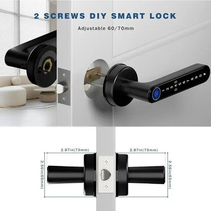 [Deals for You Days] Smart Fingerprint Door Lock 1 Count Keyless Entry Lock with Keyboard Handle, Digital Electric Biometric Technology for Bedroom Home Use,Fathersdaygift