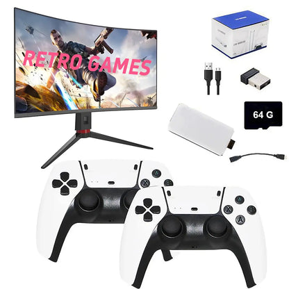 2026 New M15 Retro Game Stick, HDMI Output & Wireless Controller Plug and Play Video Game Console with Games,Hd 64G Plug and Play Video Games for Tv,Arcade Game Console