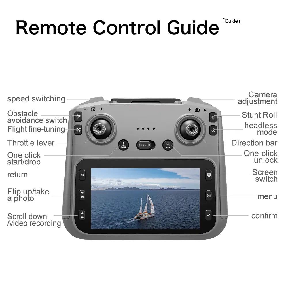 GT50 Brushless Drone Tools and Gadgets with Screen Remote Controller, Adjustable Camera, Optical Flow Positioning