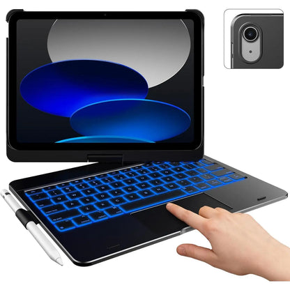 Touch Ipad 10Th Generation Case with Keyboard (10.9", 2022), Multi-Touch Trackpad, 10 Color Backlight, 360? Rotatable, Thin & Light for Ipad 10Th Gen 10.9 (Raspberry)