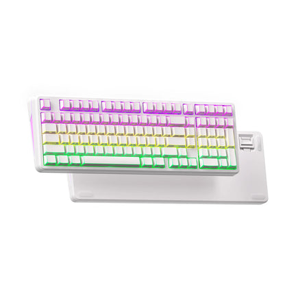 XVX M98 Tri-Mode Wireless Mechanical Keyboard with Number Pad, Bt5.0/2.4Ghz/Usb-C, Pre-Lubed Switches, Gasket Structure, Hot Swappable Custom Creamy Keyboard, 8000Mah, Gaming Keyboard, Office Keyboard, RGB Backlit