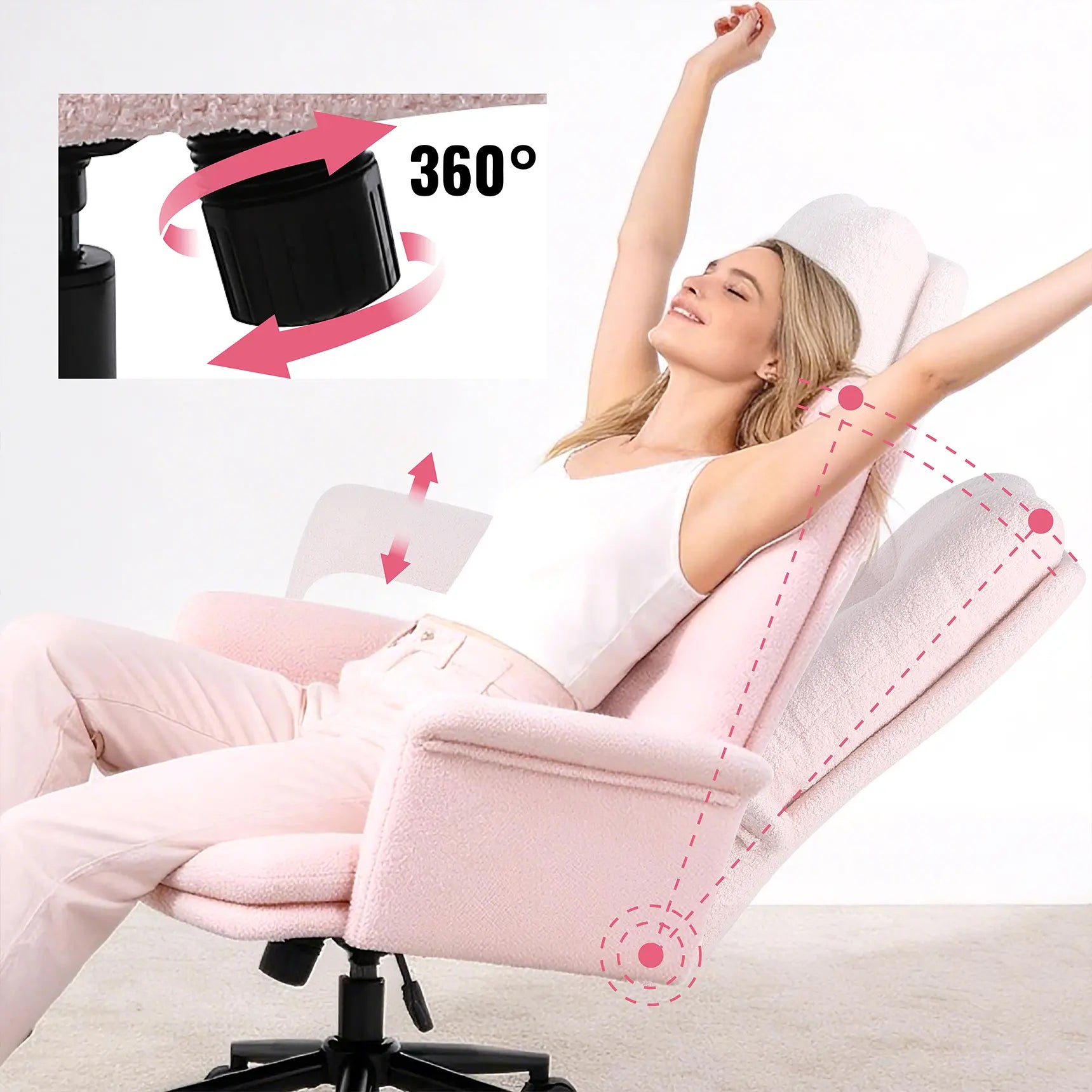 【Deal】Ermnois Ergonomic Upholstered Home Office Chair, Modern High Back Computer Desk Chair with Wheels, Ergonomic, Adjustable Height