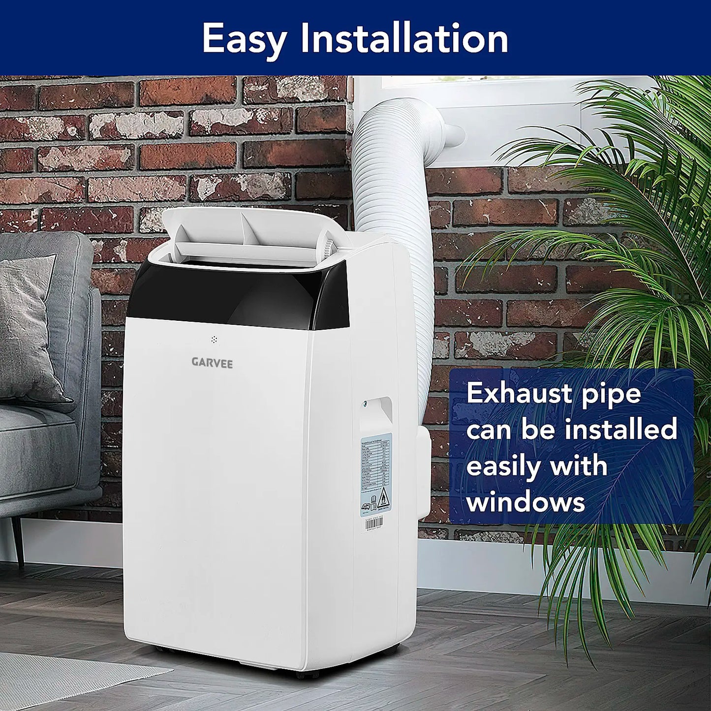 Garvee 14K/10K/8K BTU Fast & Quiet Cooling Portable Air Conditioner, 4‑In‑1 AC Unit with Dehumidifier & Fan, LED/LCD Display, Remote Control, 24H Timer, 4‑Way Swing, 360° Wheels & Window Kit for Bedroom Office Home