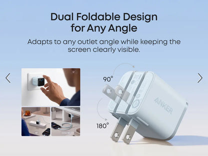 【Perfect Charger for Iphone】Anker 45W Fast Charging USBC Charger with LED Display, Fast Charging Block for Iphone 17/16/15 Series, Macbook, Apple , Safe & Compact Power Adapter for Apple Devices,Summerwins,Fathersdaygift，#Dealsforyoudays