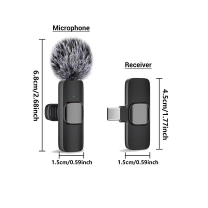 Wireless Mini Lavalier Microphone for Iphone Ipad Android - Intelligent Noise Cancelling, Plug & Play, Lightning Adapter, Lapel Mic for TIKTOK, Video Recording, Vlog, Live Streaming #GLOBAL PICKS