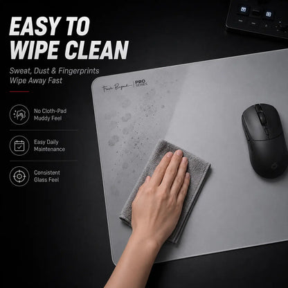 Flash beyond Pro Glass Gaming Mouse Pad, Electroplated Hard Glass Mousepad, Sleeve-Free Smooth Glide, Graphite Gray