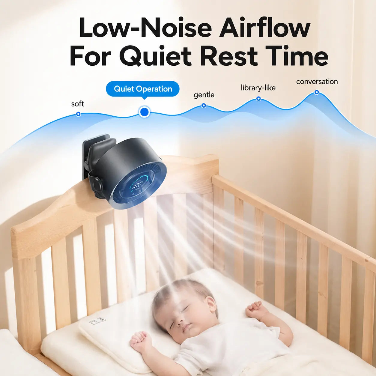 Rechargeable Clip on Fan, 100-Speed Portable Fan with LED Display, USB-C Battery Operated Desk Fan, 360° Rotating for Stroller, Camping, Car Waist Cooling Cool Hill