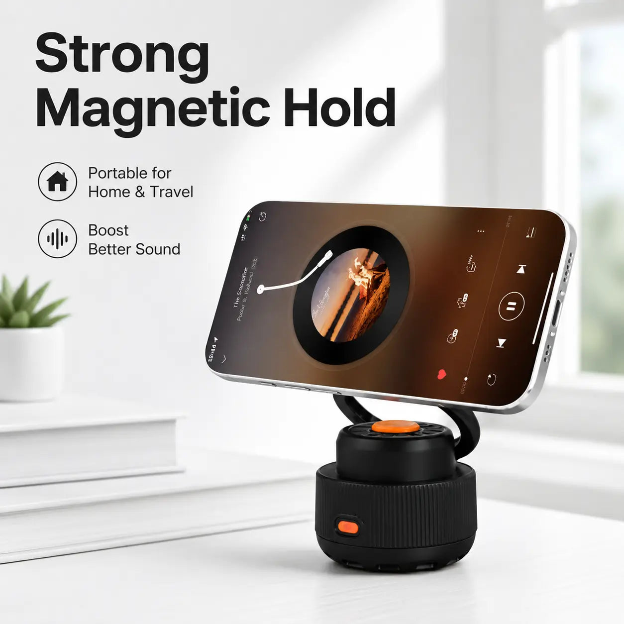 3-In-1 Fidget Bluetooth Speaker, Magnetic Phone Stand Speaker with 360° Rotation, RGB Light, HD Sound, Portable Wireless Phone Holder for Office, Gaming & Movies, Creative Gift Shower Wearable