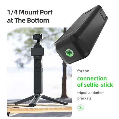 Charging Battery Handle for DJI Osmo Pocket 4P/4/3, 4500Mah Extended Grip with 1/4 Thread for Travel Vlogging