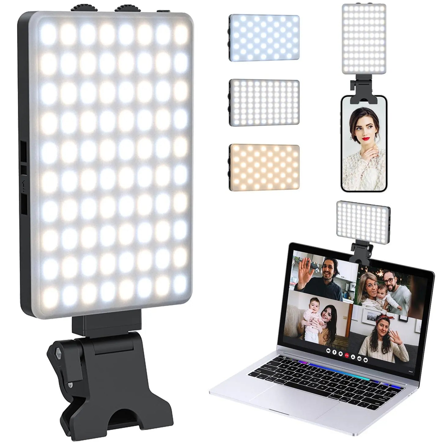 Portable Selfie Light, Phone Rechargeable Fill Light with Front Clip & 3 Adjustable Color Temperature Modes, Rotatable LED Light for Daily Live Streaming Makeup, Gift, Led Selfie Accessories, Cell Phone Light, Led Smartphone Light