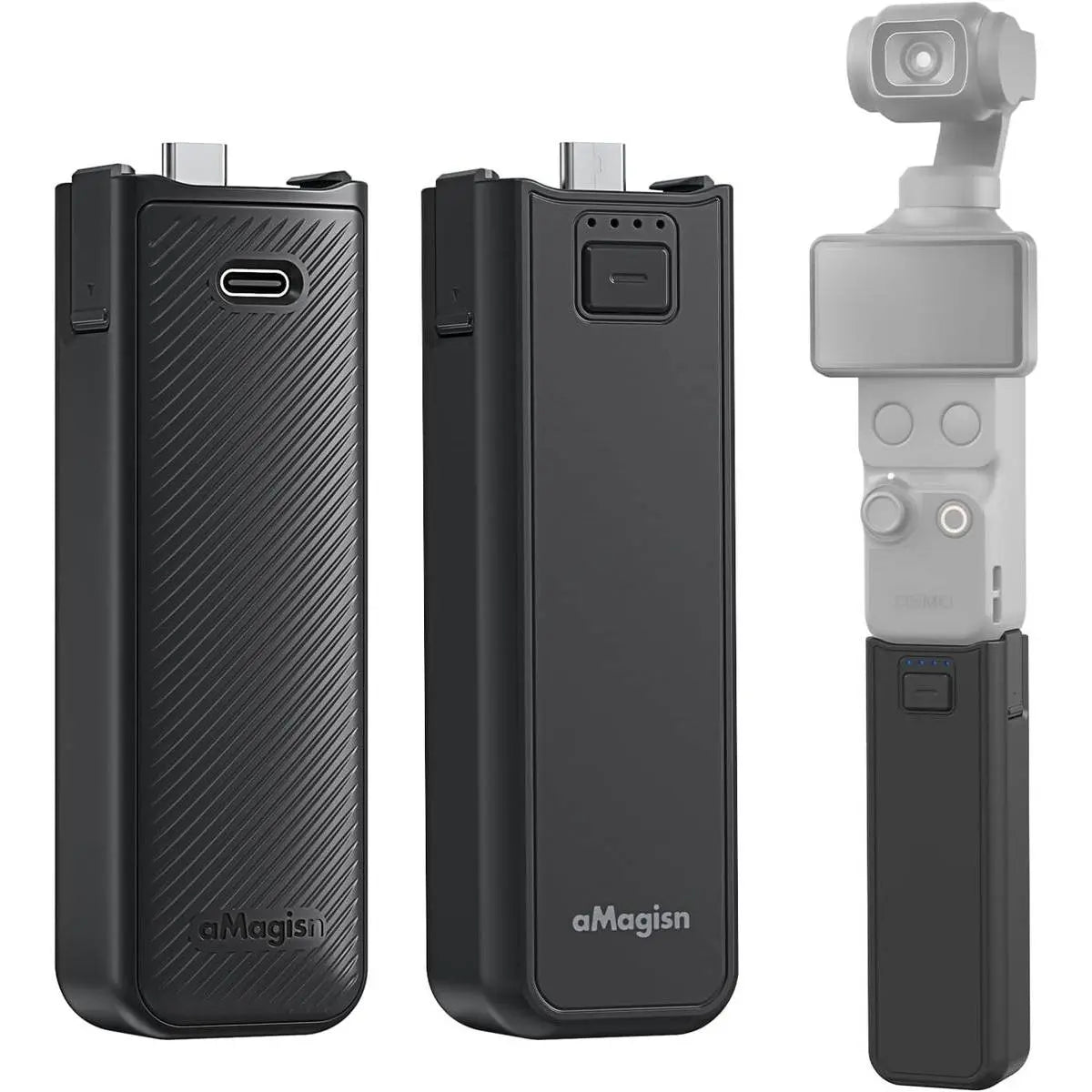 Charging Battery Handle for DJI Osmo Pocket 4P/4/3, 4500Mah Extended Grip with 1/4 Thread for Travel Vlogging