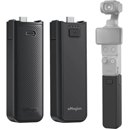 Charging Battery Handle for DJI Osmo Pocket 4P/4/3, 4500Mah Extended Grip with 1/4 Thread for Travel Vlogging