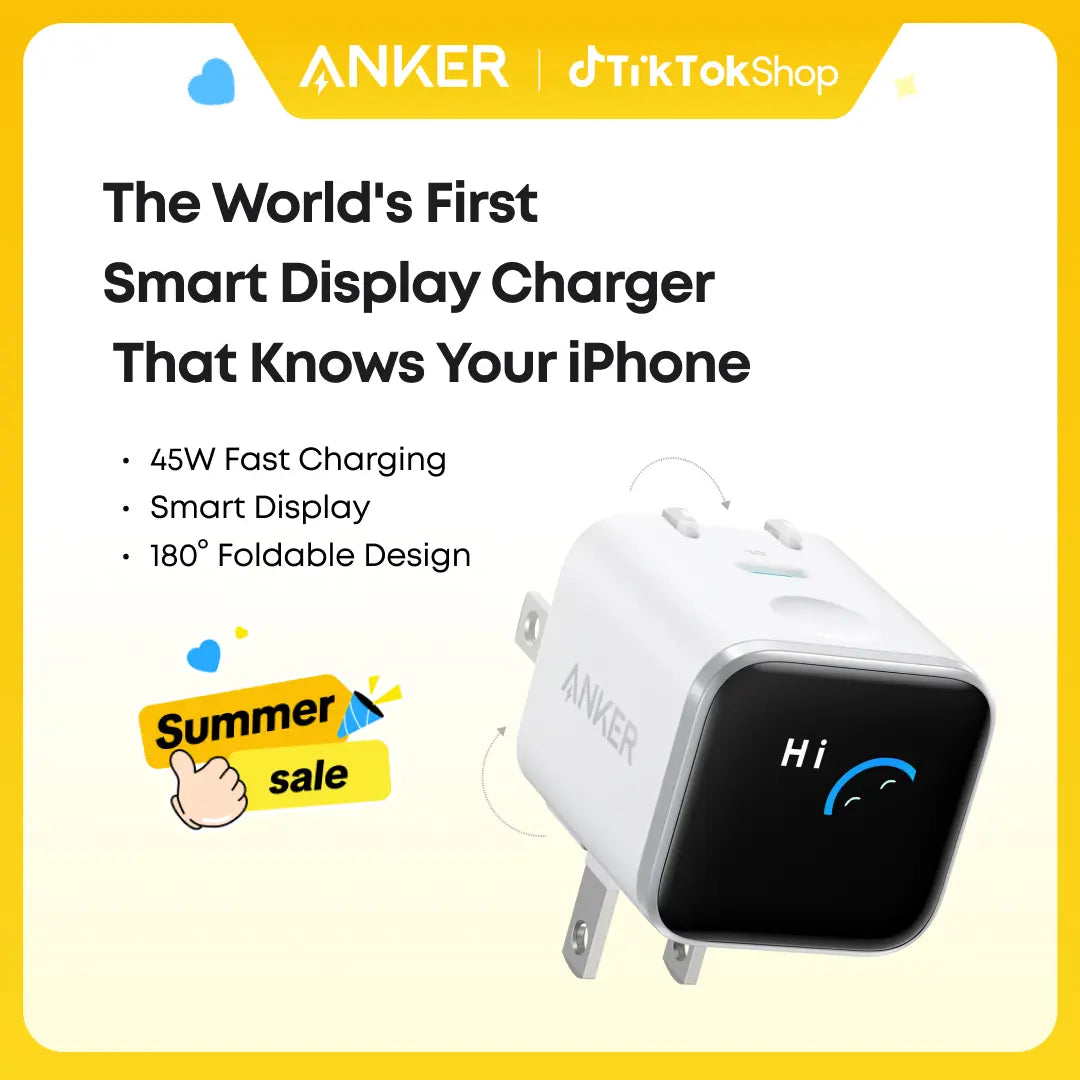 【Perfect Charger for Iphone】Anker 45W Fast Charging USBC Charger with LED Display, Fast Charging Block for Iphone 17/16/15 Series, Macbook, Apple , Safe & Compact Power Adapter for Apple Devices,Summerwins,Fathersdaygift，#Dealsforyoudays