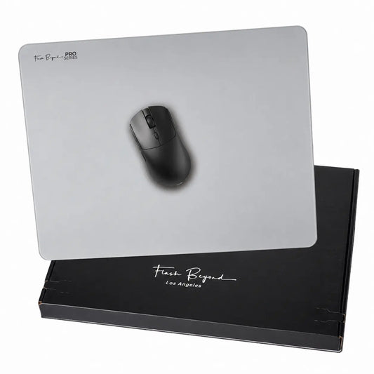 Flash beyond Pro Glass Gaming Mouse Pad, Electroplated Hard Glass Mousepad, Sleeve-Free Smooth Glide, Graphite Gray