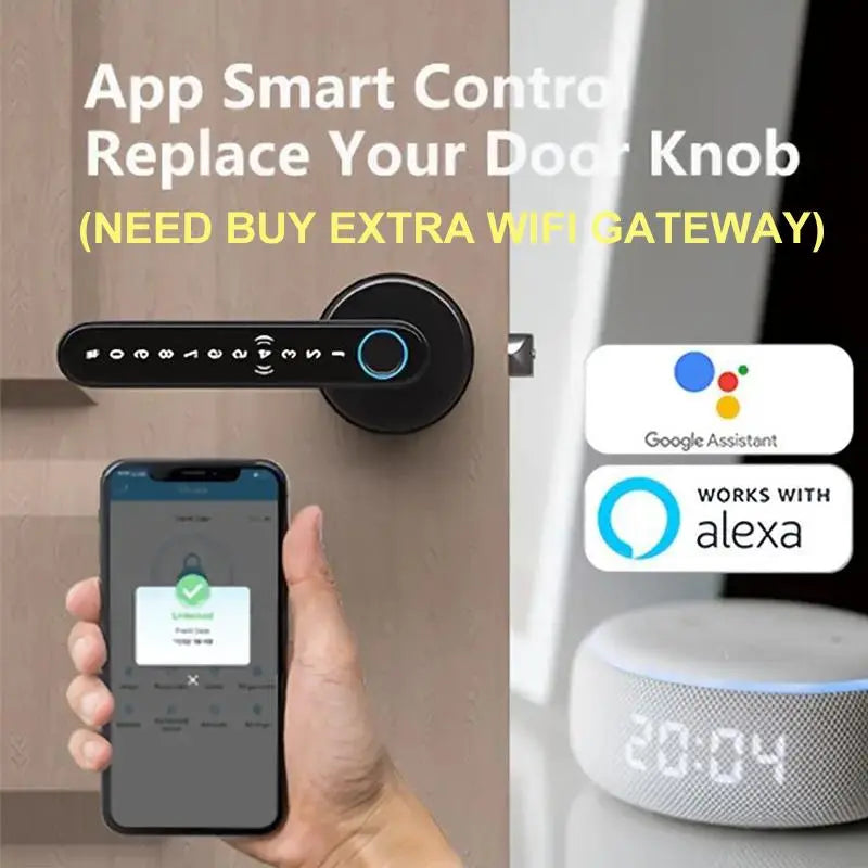 [Deals for You Days] Smart Fingerprint Door Lock 1 Count Keyless Entry Lock with Keyboard Handle, Digital Electric Biometric Technology for Bedroom Home Use,Fathersdaygift
